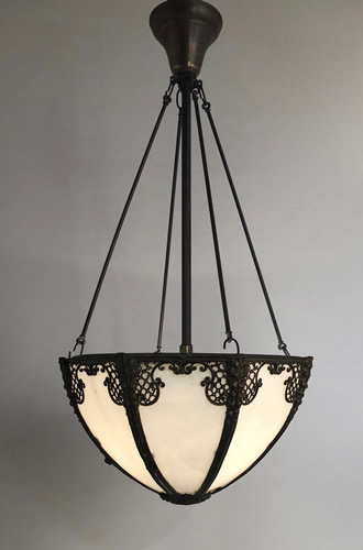 Cameo Slag Glass Inverted Dome Light